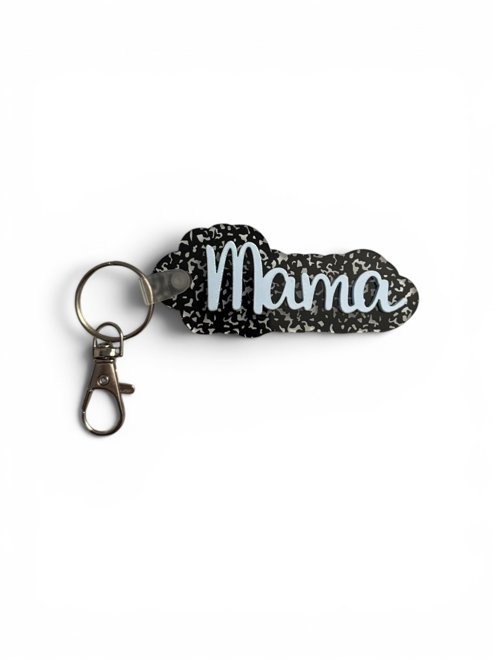 Mama Keychain - Black & White Script